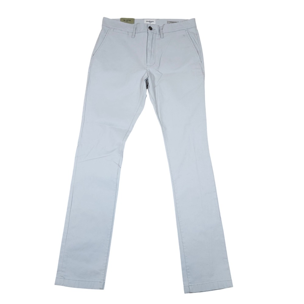 Goodfellow Co Hennepin Chino Slim Fit Pants Light Gray Size 32x34 Mens Stretch